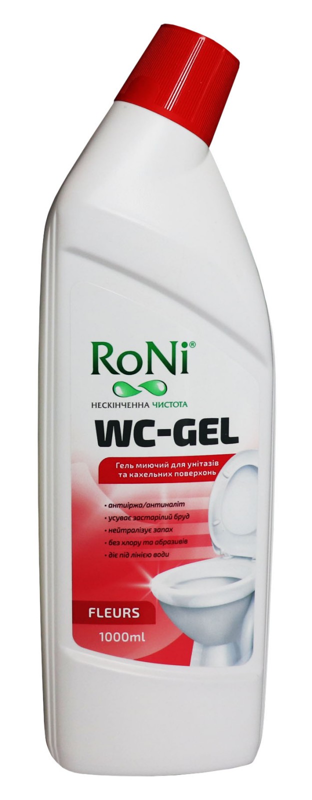 Засіб-гель миючий для унітазів та кахельних поверхонь RoNi Fleurs 1000мл